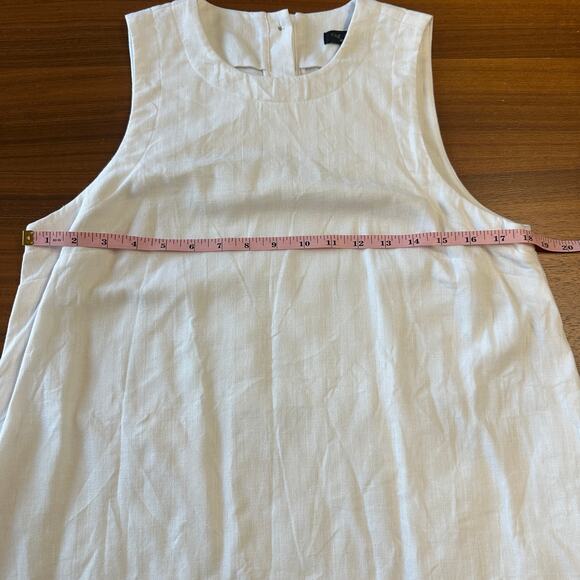Rag and Bone White Sleeveless Mini Dress, Cotton/Linen, Beachy LWD, Size Medium - Picture 4 of 9